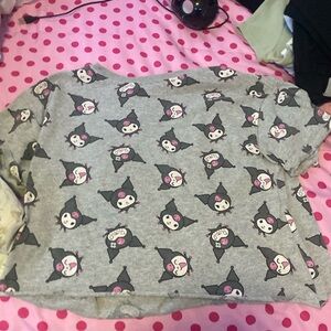 Gray kuromi crop top